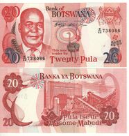 BOTSWANA   20  Pula    P21a  President Kgalemang Tumedisco Motsete - Mining At Back (ND 1999)  UNC - Botswana