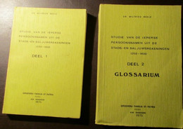 Studie Van De Ieperse Persoonsnamen Uit De Stads- En Baljuwsrekeningen 1250-1400 : 2 Delen - Ieper Genealogie - Geschiedenis