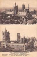 Halles D'YPRES Et Cathédrale Saint-Martin Avant Et Après Le Bombardement - Ieper