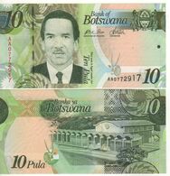 BOTSWANA   10  Pula   P30a  President Seretse Khama Ian Khama -  Parliament Building, Gaborone ( 2009 )   UNC - Botswana