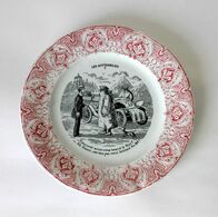 RARE MAGNIFIQUE ANCIENNE ASSIETTE ST AMAND - HUMORISTIQUE LES AUTOMOBILES - N° 7:- Comment Avez Vous Trouvé Le Pays? - A - Saint Amand (FRA)