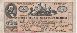 Billet - Confédérate States Of America 2 Dollars  1862 - Confederate (1861-1864)