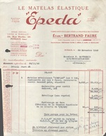 FACTURE - EPEDA - MATELAS ELASTIQUE - ETS BERTRAND FAURE PUTEAUX - 1900 – 1949