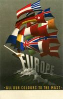 EUROPE All Our Colours To The Mast ! * Illustrateur * Cpa Publicitaire Ancienne * Pub Publicité * Bateau Voilier - Advertising