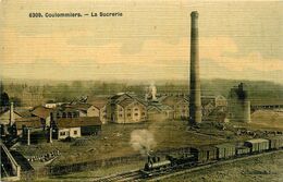 Coulommiers * Cpa Toilée Colorisée * La Sucrerie * Train Locomotive * Usine Cheminée Industrie - Coulommiers
