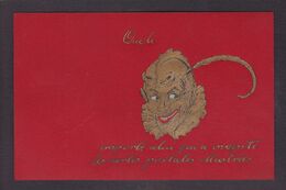 CPA Diable Krampus Satan Devil Gaufré Embossed Sur La Carte Postale écrite - Fiabe, Racconti Popolari & Leggende