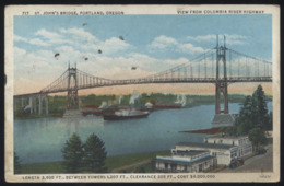 CPA - (Etats-Unis) St. John's Bridge, Portland, Oregon - View From Columbia River Highway - Portland