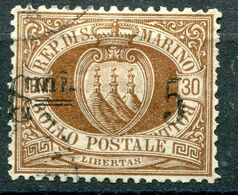 Repubblica Di San Marino - 1892 - Soprastampato Sass. 9k (o) - Used Stamps