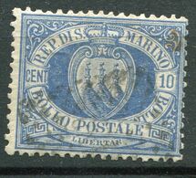 Repubblica Di San Marino - 1877 - 10 Centesimi Sass. 3 (o) - Usati