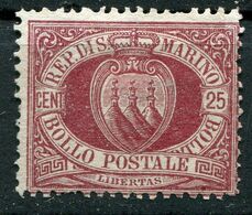 Repubblica Di San Marino - 1877 - 25 Centesimi Sass. 5 (senza Gomma) - Gebraucht