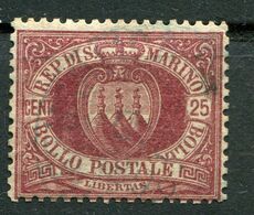 Repubblica Di San Marino - 1877 - 25 Centesimi Sass. 5 (senza Gomma) - Usados