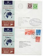 1953 - JAPON - ENVELOPPE 1° LIAISON AERIENNE BOAC TOKYO => LONDON (GB) - ALLER ET RETOUR ! - Luftpost