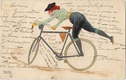KIRCHNER RAPHAËL - ALL HEIL. Femme Avec Un Vélo - Carte Colorisée - PRECURSEUR - Kirchner, Raphael