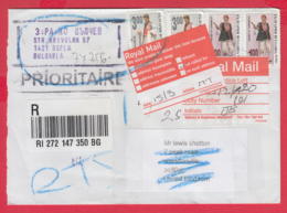 250195 / Prioritare Bulgaria 2020 - 8.00 Lv. Folk Costume , SOFIA -  RETOUR SENDER , Royal Mail  Not Called For - Storia Postale