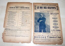 20-ANCIENNE PARTITION MUSIQUE & CHANT -  LE ROI DES CUISTOTS - BOUCOT GABAROCHE PEARLY 1910 - Libri Di Canti