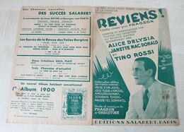 22-ANCIENNE PARTITION MUSIQUE & CHANT - REVIENS! FRAGSON CHRISTINE SALABERT 1938 - Song Books