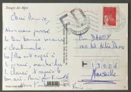 France, Timbre De Roulette Sur Carte Postale, Griffe FD Fausse Direction - (C1386) - 1961-....