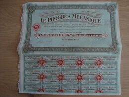 ACTION DE 500 FRANCS LE PROGRES MECANIQUE 1932 - Autres & Non Classés