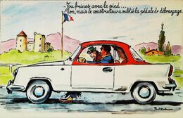 Illustration Paul Ordner  Humour    Automobile  Tu Freines Avec Le Pied ? - Ordner, P.