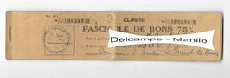 SNCF  REGION MEDITERRANEE -CARNET De BONS DE REDUCTION 75 % - 3e CLASSE -  Utilisé - Eisenbahnverkehr