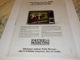 ANCIENNE  PUBLICITE TELEVISION PLUS FIABLE   PATHE MARCONI 1976 - Televisie