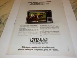 ANCIENNE  PUBLICITE TELEVISION PLUS FIABLE   PATHE MARCONI 1976 - Fernsehgeräte