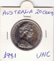 AUSTRALIA 20 CENTS 1981 UNC KM# 66 "free Shipping Via Registered Air Mail" - 20 Cents