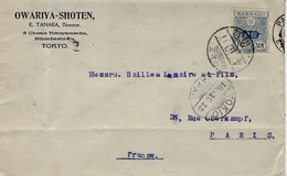 1915- Cover From TOKYO To Paris  Fr. 10 Sen - Brieven En Documenten