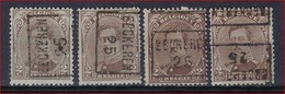 Koning Albert I Nr. 136 Voorafgestempeld Nr. 3423  Positie A + B + C + D  EECKEREN  25  ; Staat Zie Scan ! - Roulettes 1920-29