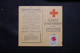 FRANCE - Vignette Croix Rouge Sur Carte D'Adhérent En 1954 - L 71544 - Croce Rossa