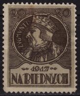 Sigismund I King Zygmunt Stary KING Duke Lithuania 1917 POLAND Na Biednych Charity Label Vignette Cinderella Jagiello - Usados