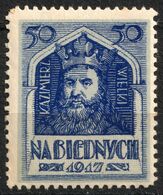 Kazimierz Wielki Casimir III Great PIAST Duke King 1917 POLAND Na Biednych Charity Aid Stamp / Label Vignette Cinderella - Usados