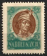 Tadeusz Kościuszko Military Engineer General Hero Lithuania Belarus 1917 POLAND Na Biednych Charity Vignette Cinderella - Used Stamps