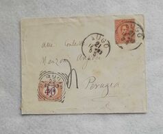 Busta Di Lettera Tassata Da Lugo Per Perugia 1893 - Taxe