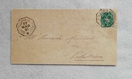 Busta Di Lettera Per Pellestrina 1891 Affrancata Con 5 C. Con Timbro Ottagonale - Marcophilia