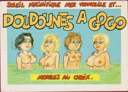 Illustrateur Illustrator CARTOON Humor Humour Vacances Beach Holiday Filles Femmes Naked Lady Seins Nus Femme Nu - Humour