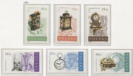 POLAND 1988 Mi 3144-49 Old Clocks, Antique, Vintage, Full Set MNH** - Horlogerie