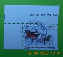 FRANCE 2020   LES  ANCIENNES  ROUTES  POSTALES   Timbre Neuf    Cachet   ROND  DATE - Gebraucht