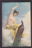 CPA Paon Femme Women Non Circulé Femme Glamour Nu Nude Salon De Paris Jehanne Paris - Oiseaux