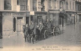 75011-PARIS-FAUBOURG SAINT-ANTOINE CRUE DE LA SEINE , JANVIER 1910 - Arrondissement: 11