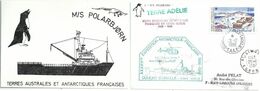 YT 127 Base Marret - Posté à Bord Du Polarbjorn - Dumont D'Urville - Terre Adélie - 28/12/1986 - Covers & Documents