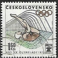 TCHECOSLOVAQUIE    -    1972  .   NATATION  /  PLONGEON     -    Oblitéré - Salto De Trampolin