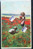 CPA  Illustration Georges  Redon  Fleurs Des Champs   Coquelicot Poppy  Série 1939 N°9 Enfant  Paille étiquette Byrr - Redon