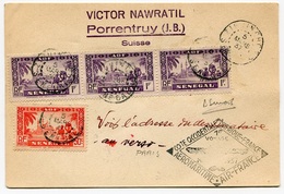 RC 18464 AEF 1937 LETTRE 1er VOYAGE AIR FRANCE SERVICE AÉRIEN COTE OCC D'AFRIQUE - FRANCE ZIGUINCHOR 1er VOL FFC - TB - Covers & Documents