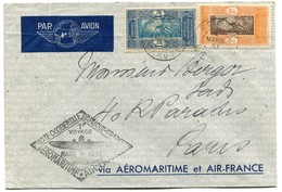 RC 18469 DAHOMEY 1937 LETTRE 1er VOYAGE AIR FRANCE SERVICE AÉRIEN COTE OCC AFRIQUE - FRANCE 1er VOL FFC - TB - Covers & Documents