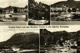 WEHLEN  Basteibrücke, Bad Schandau, Königstein, Schmilka  Frohe Fahrt Mit Der Weissen Flotte In Die Sächs.Schweiz - Sebnitz