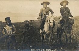 Real Photo Moro Datto With Bodyguard . Muslim Tribe - Philippines