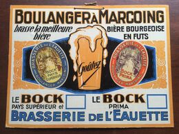 Carton Publicitaire Boulanger à Marcoing Brasserie De L'eauette Bière Bock - Posters