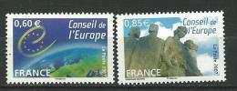 FR Service YT 136 & 137 " Conseil De L'Europe " 2007 Neuf** - Mint/Hinged