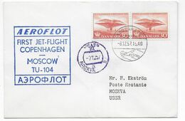 1957 - DANMARK - ENVELOPPE 1° LIAISON AERIENNE AEROFLOT De COPENHAGEN => MOSCOU - Luchtpostzegels